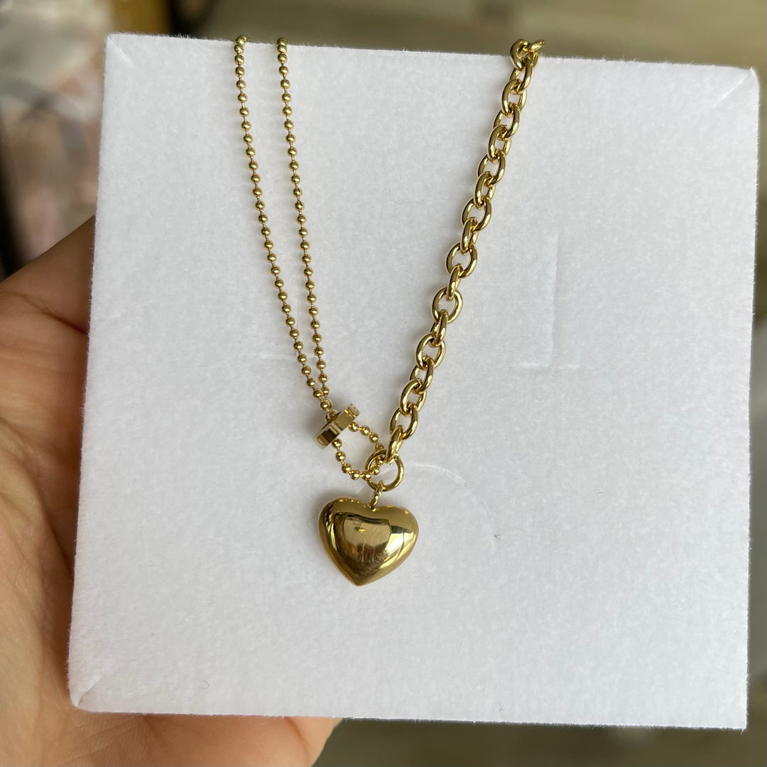 Layer heart necklace