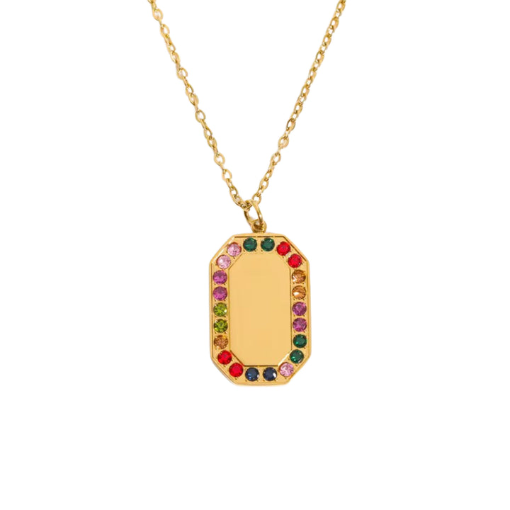 Multicolor engravable necklace