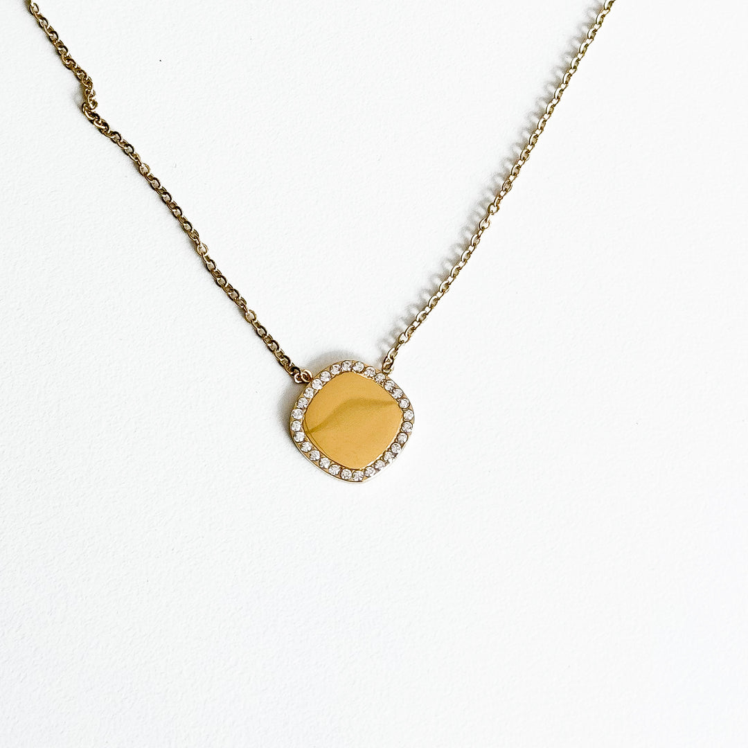 Square engravable necklace