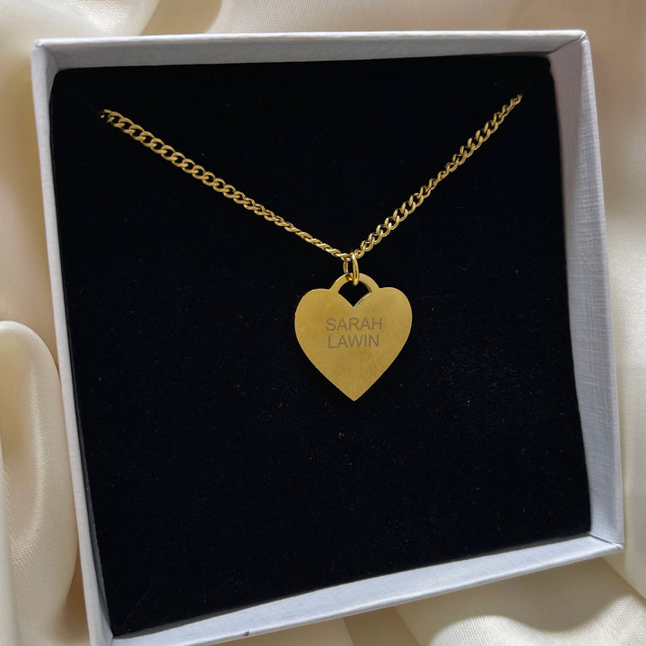Thick Heart Engravable necklace