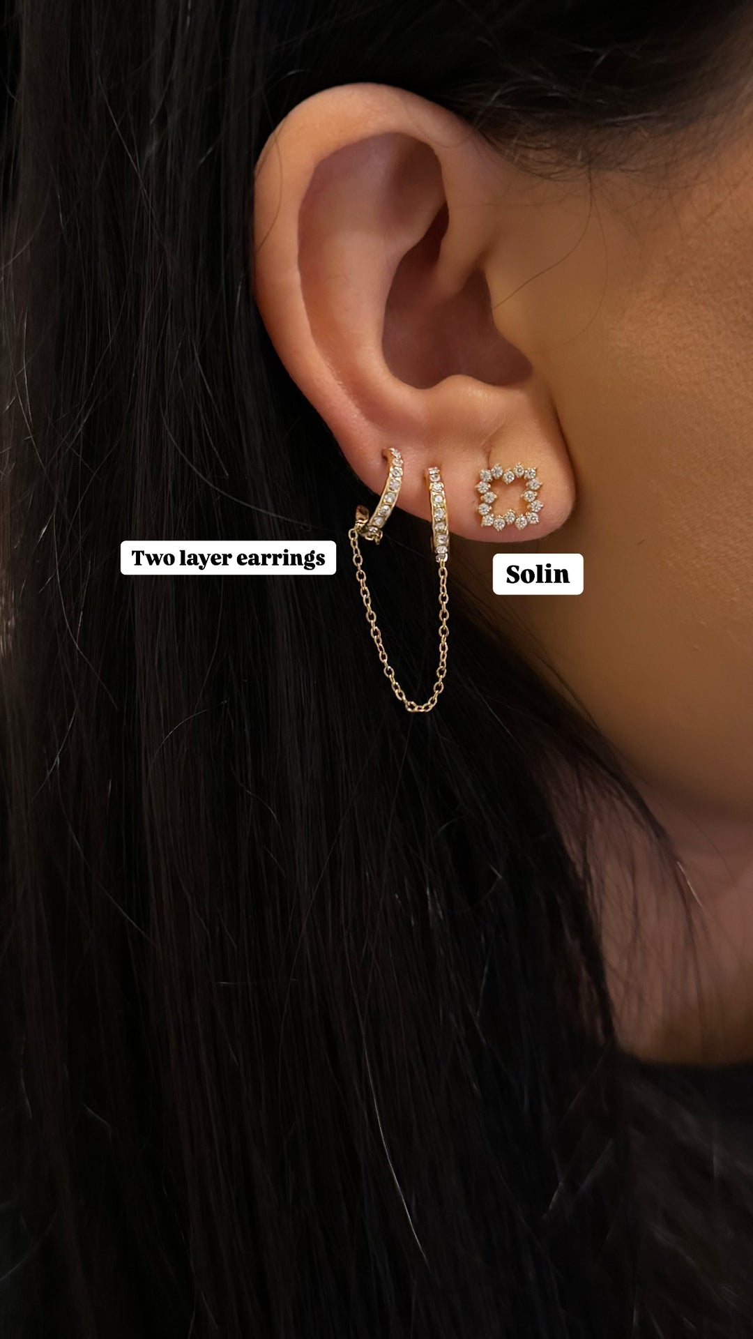 Two layers earrings