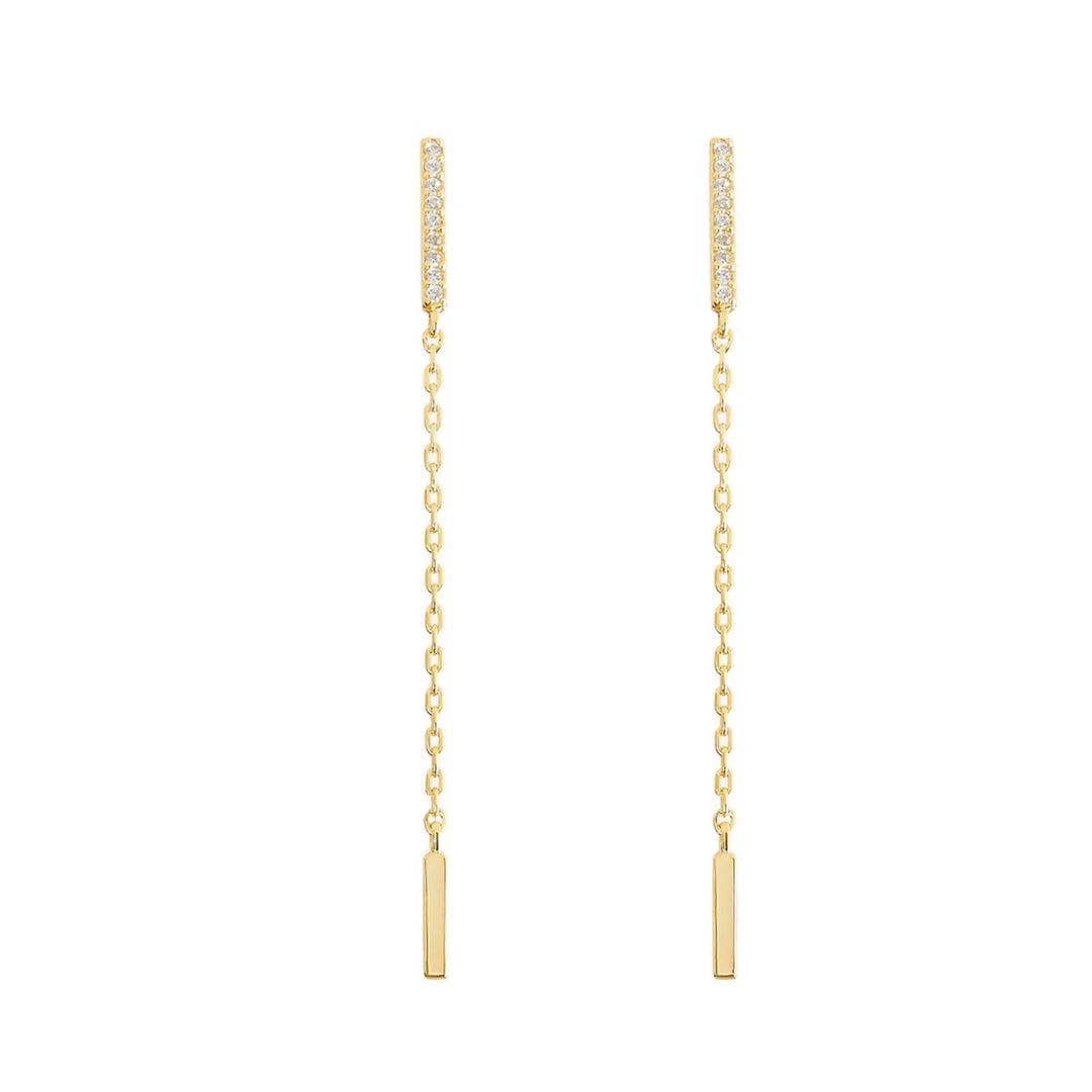 Rose chain earrings gold