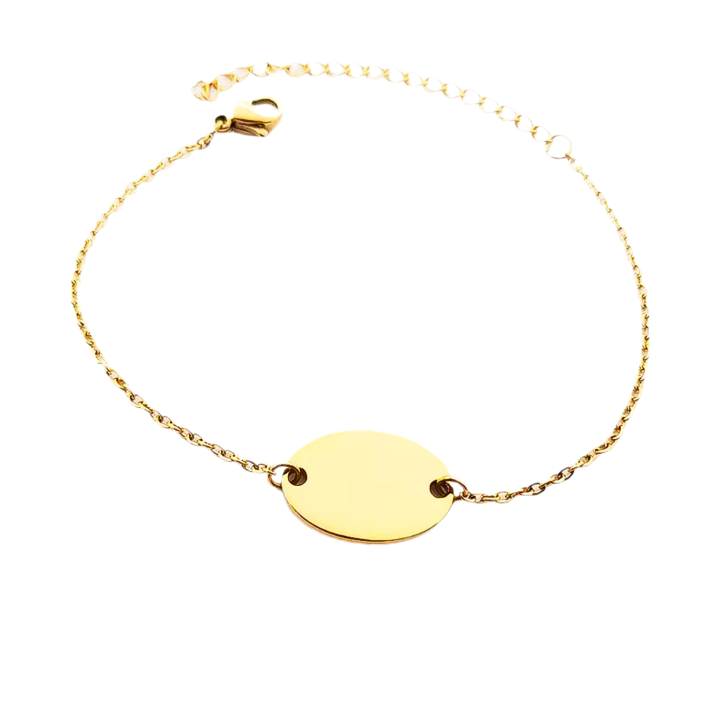 Oval engravable bracelet gold