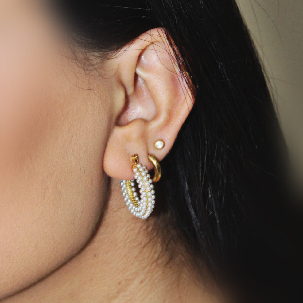 Avena earrings gold